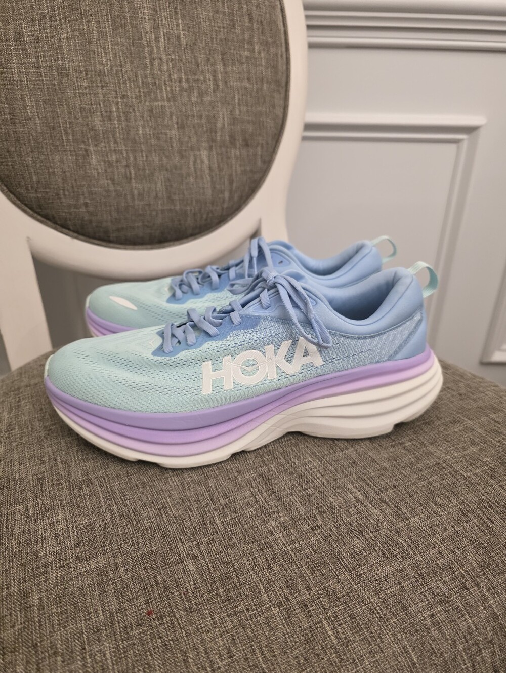 Hoka Bondi 8 Blue And Purple Running Shoes Women's Size 12